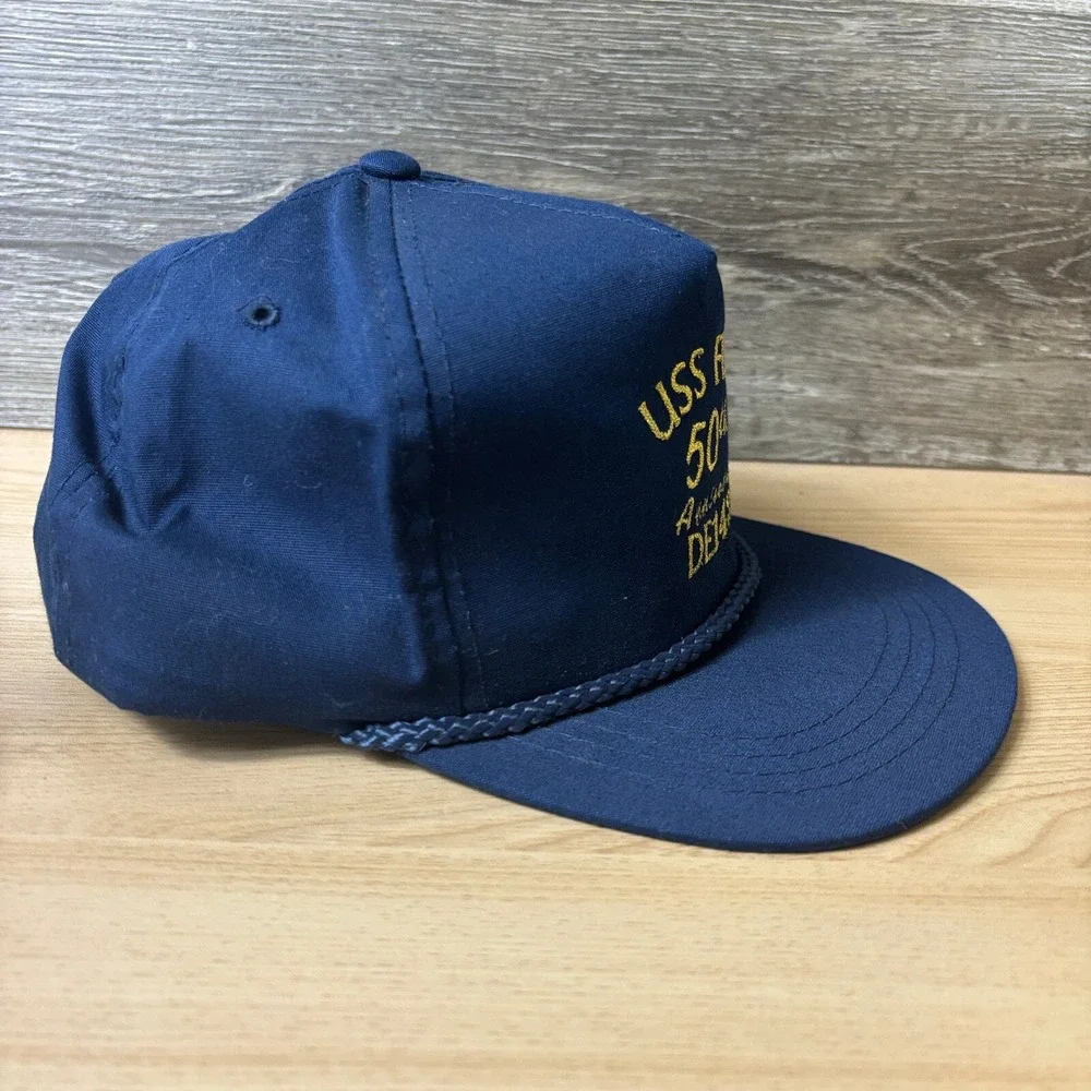 Vintage USS Fiske Hat‎ Cap Snap Back Blue DE143 Adjustable